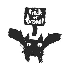 Halloween Bat with Trick or Treat Speechbubble