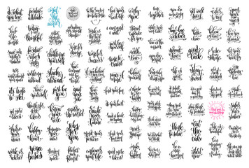 set of 100 hand lettering inscription positive quotes