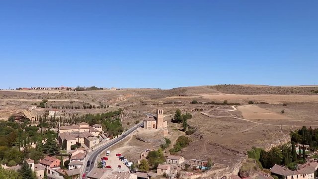 Aerial view of Segovia monastry of Veracruz, monastry of St. Jeronimo and monastry of Parral (Jeronimos)