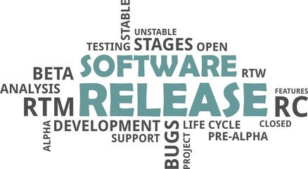 word cloud - software release