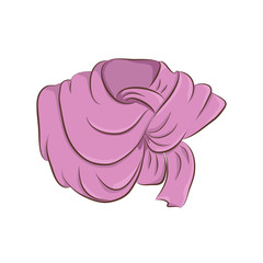 Realistic scarf or shawl. Women fashion accessories. Purple object isolated on white background. Vector cartoon illustration in hand drawing style for your design.