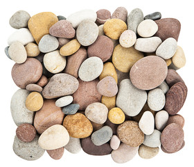 Fototapeta na wymiar fondo de piedras decolores de la playa 