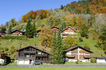 Fototapeta na wymiar Landscape at the village of Engelberg on Switzerland