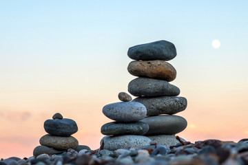 the three pyramids of stones stacked on top of each other