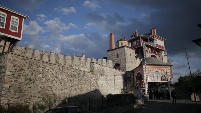 Mount Athos monastery  timelapse