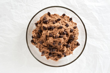 double chocolate chips cookies dough prepare for bake