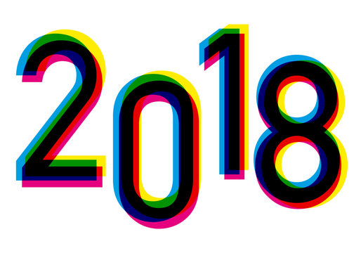 2018 - année - carte de vœux - présentation - couleurs - imprimeur - coloré - énergie