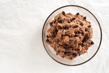 double chocolate chips cookies dough prepare for bake