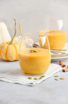 Pumpkin Spice Latte Smoothie Selective Focus
