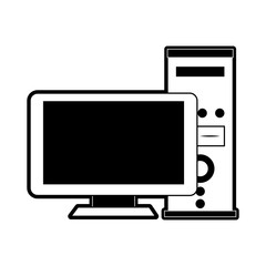 Computer with cpu icon vector illustration graphic design