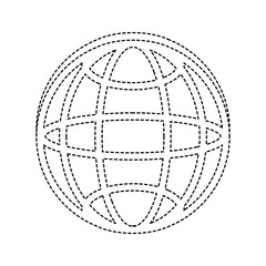 global sphere icon over white background vector illustration