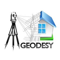 Geodesy symbol for surveyor vector - obrazy, fototapety, plakaty