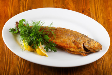 Roasted trout