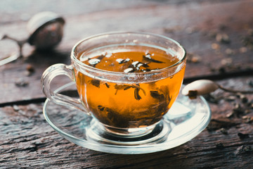 Glass cup of tea
