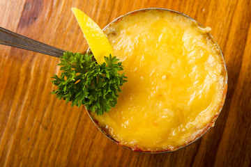 Cocotte with mushroom