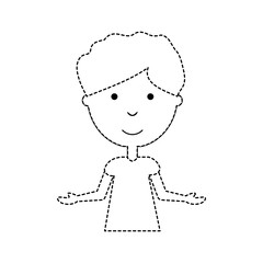 cartoon boy icon over white background vector illustration