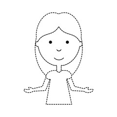 cartoon girl icon over white background vector illustration
