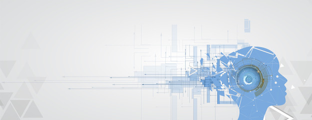 Obraz premium Artificial intelligence. Technology web background. Virtual concept