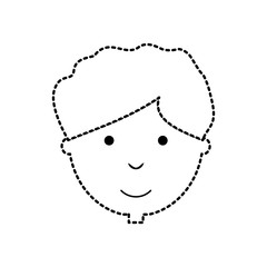 cartoon boy face icon over white background vector illustration