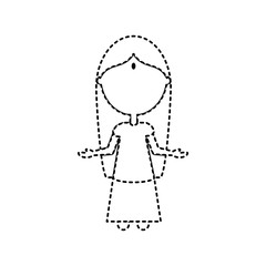 avatar girl icon over white background vector illustration