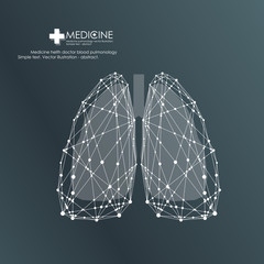 Lungs symbol, clinic label - vector illustration