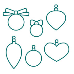Fototapeta premium Christmas balls, coloring book for kids
