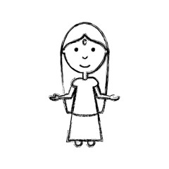 cartoon girl icon over white background vector illustration