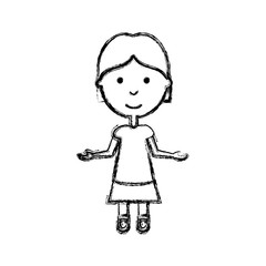 cartoon girl icon over white background vector illustration