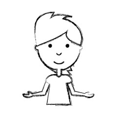 cartoon boy icon over white background vector illustration