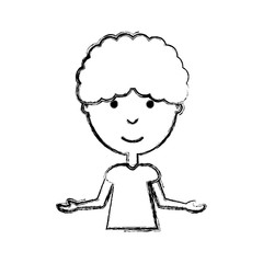 cartoon boy icon over white background vector illustration