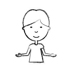 cartoon boy icon over white background vector illustration