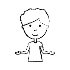 cartoon boy icon over white background vector illustration