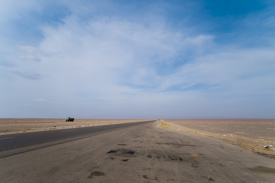 route in desert  during to Yard, Iran