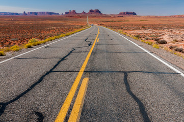 Scenic Monument Valley Landscape panoramic on the border between Arizona and Utah in United States America