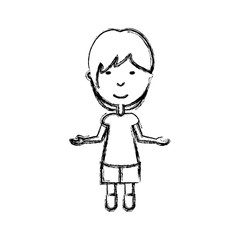 cartoon boy icon over white background vector illustration