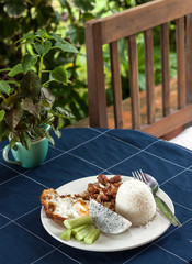 rice Fried Pork with Garlic Fried egg