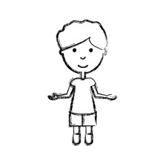 cartoon boy icon over white background vector illustration