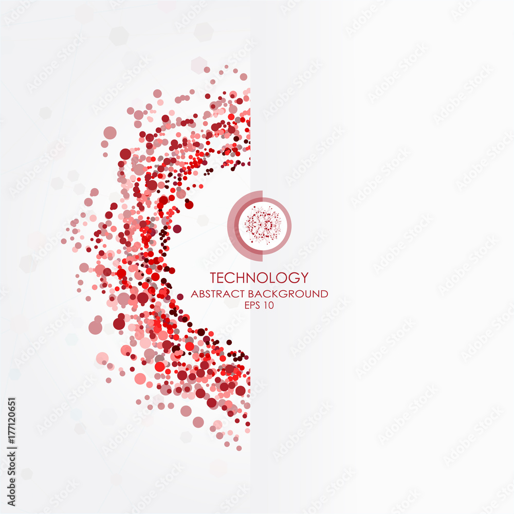 Poster abstract technology background with various technological elements. vector illustration.
