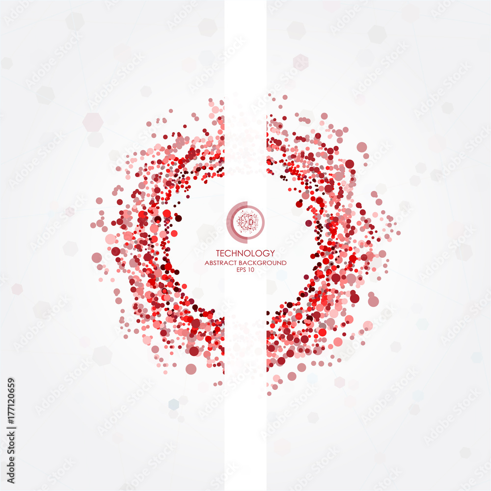 Poster abstract technology background with various technological elements. vector illustration.