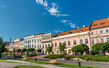 Traditional buildings in the old town of Presov, Slovakia