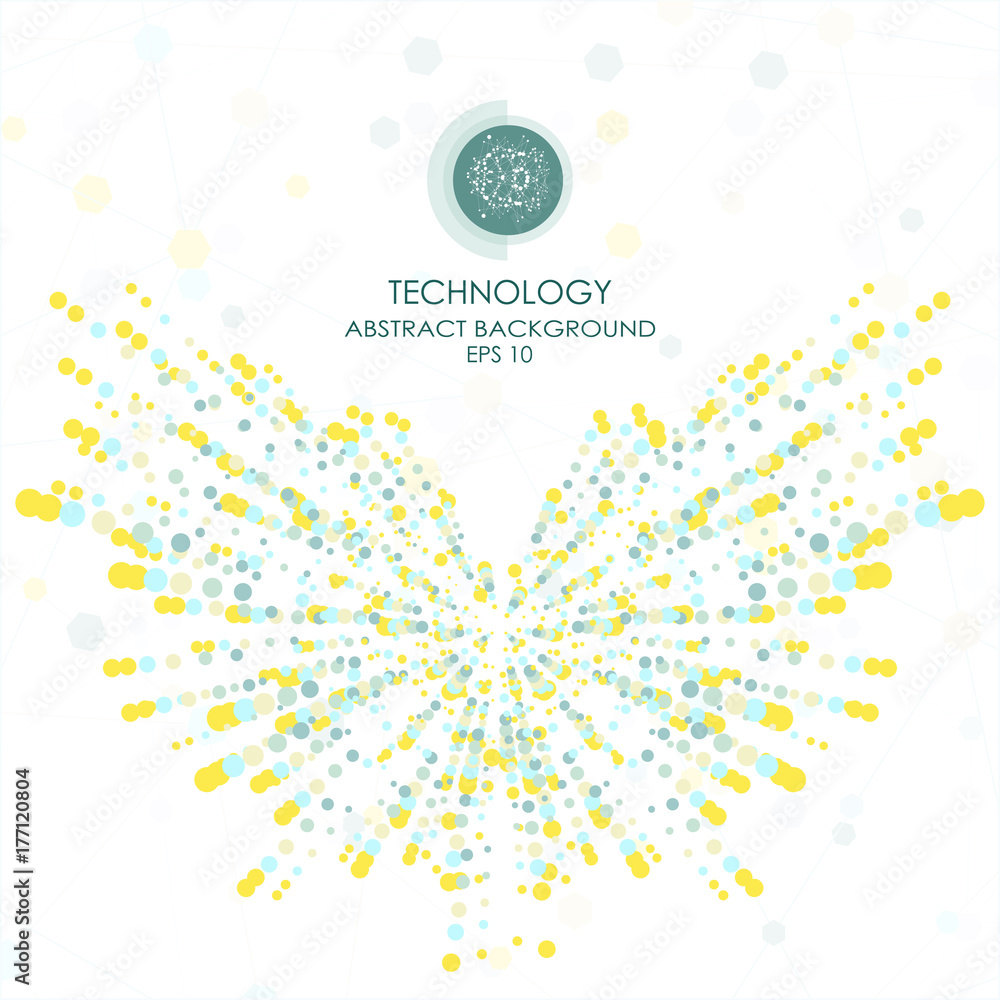Aufkleber abstract technology background with various technological elements. vector illustration.