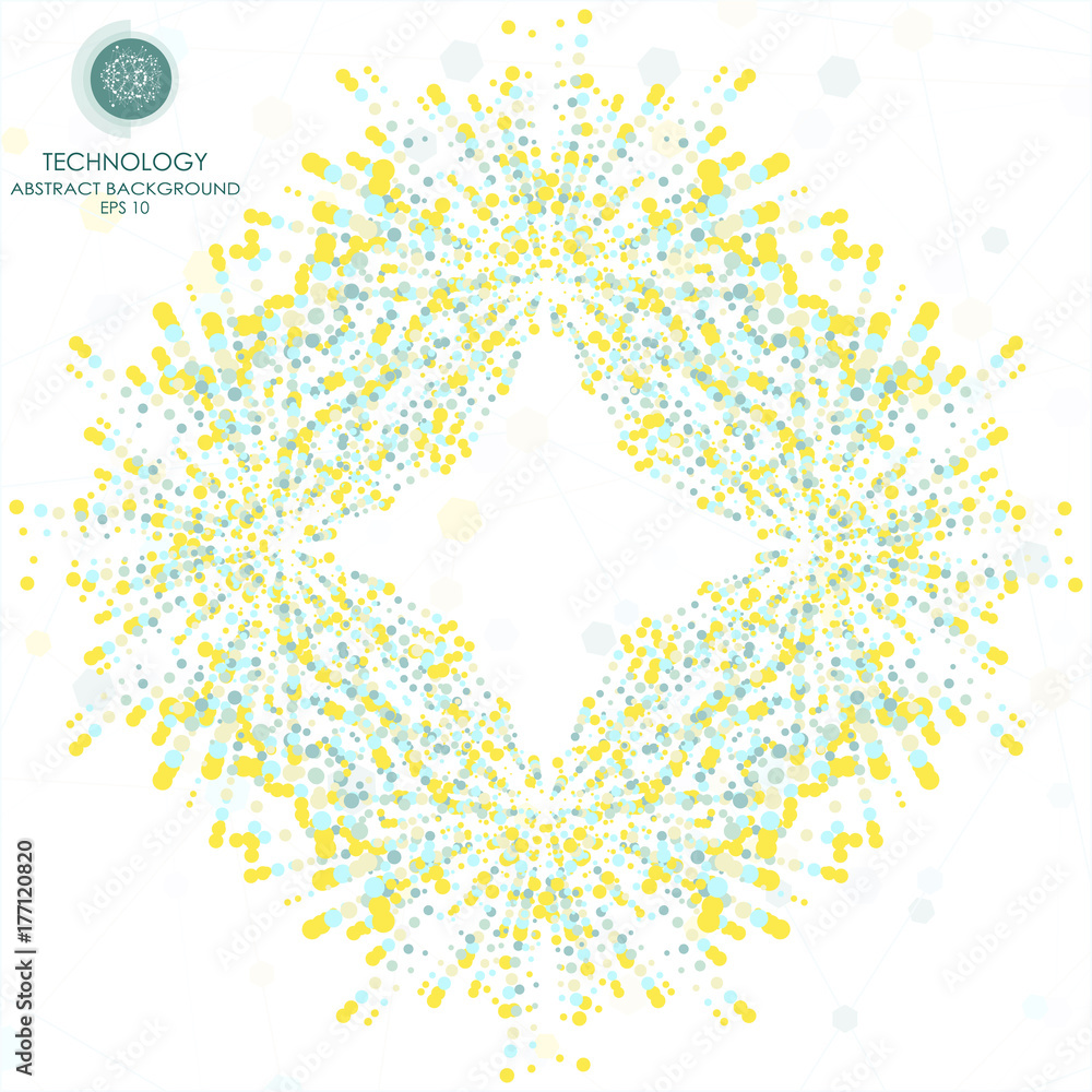Poster abstract technology background with various technological elements. vector illustration.