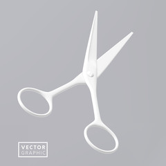 Vector open White Scissors.