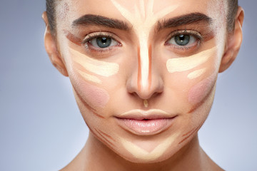 Closeup of girl with contouring