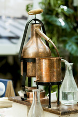 Vintage copper moonshine apparatus