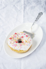 Donut on an oval plate