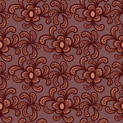 Seamless floral lacy background. Objects grouped and named in English. No mesh, gradient, transparency used.