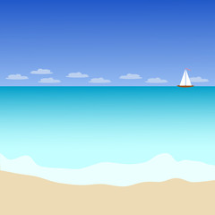 Naklejka premium Seascape z jachtem