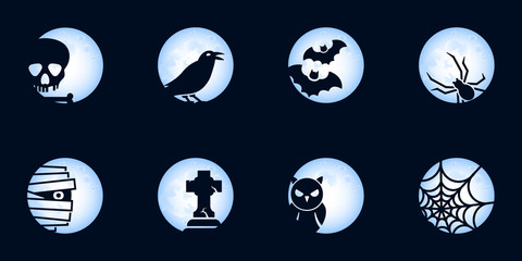 Halloween Mond - Set Blau