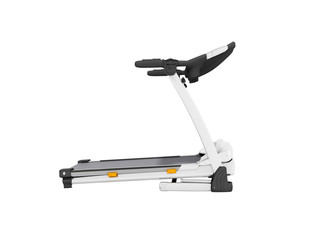 Contemporary sports jogging track white with right side 3d render on white background no shadow